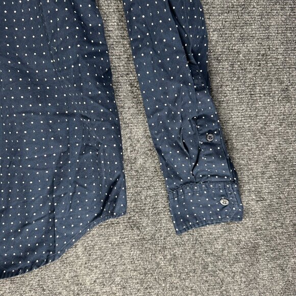 Banana Republic Shirt Mens Large Camden Fit Blue Cotton Custom Wash Button Up - Picture 4 of 10